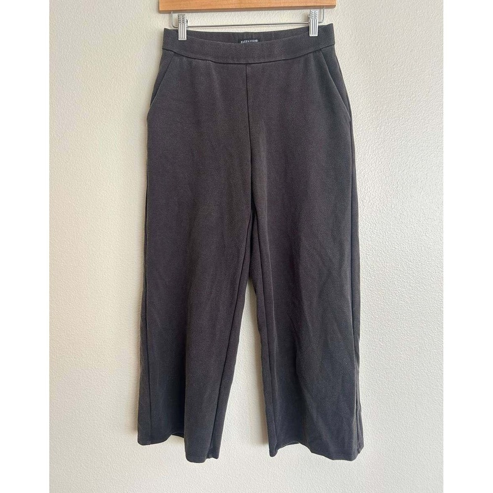 Eileen Fisher Charcoal Wide Leg Pants XS Petite Tencel Lyocell Old Money